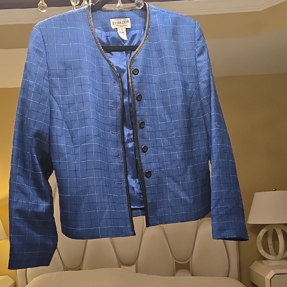 Pendleton Vintage Blue Checkered Blazer